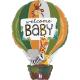 BALLON ALU MONTGOLFIERE JUNGLE WELCOME BABY 30"76CM