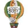 BALLON ALU MONTGOLFIERE JUNGLE WELCOME BABY 30"76CM
