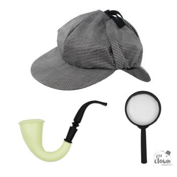 SET DETECTIVE (casquette, loupe et pipe)