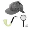 SET DETECTIVE (casquette, loupe et pipe)