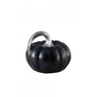 CITROUILLE RESINE NOIRE BLEUTEE PAILLETTES 13,3X12,8X11CM