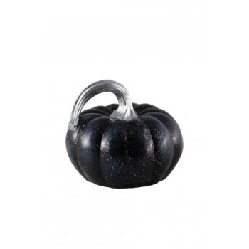 CITROUILLE RESINE NOIRE BLEUTEE PAILLETTES 13,3X12,8X11CM