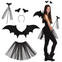 COSTUME SET CHAUVE-SOURIS (TIARE/BAGUETTE/AILES/TUTU)