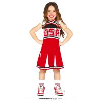 COSTUME CHEERLEADER ROUGE T.3-4 ANS