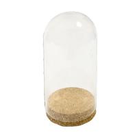 CLOCHE EN VERRE 13CM+SUPPORT LIEGE (convient alimentaire)