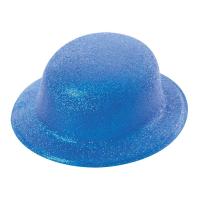 CHAPEAU MELON PAILLETTE BLEU