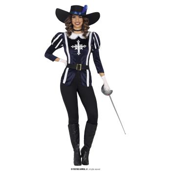 COSTUME MOUSQUETAIRE BLEU FEMME T.M