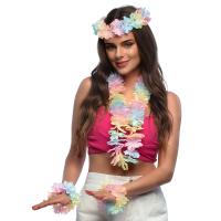 SET HAWAIIEN PASTEL (bandeau, collier et 2 bracelets)