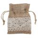 SACHET NATUREL JUTE ET DENTELLE X4
