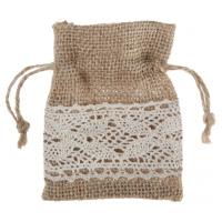 SACHET NATUREL JUTE ET DENTELLE X4