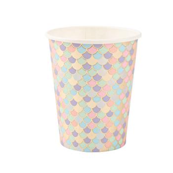 GOBELETS SIRENE CARTON IRISE PASTEL ET OR 255ML X8