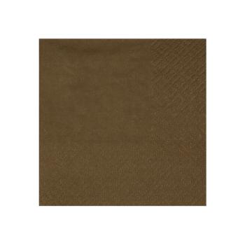 SERVIETTES COCKTAIL CRYSTAL CHOCOLAT 21X20CM X25