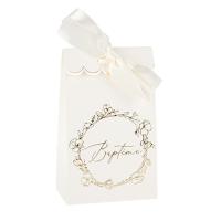 SACHETS CARTON BAPTEME CREME ET OR 7,5x12,5x4,4cm X10