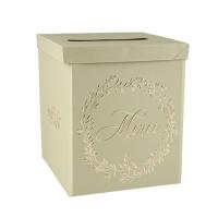 URNE MERCI JOLIS BRINS VERT SAUGE ET OR 21X25CM