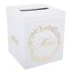 URNE MERCI JOLIS BRINS BLANCHE ET OR 21X25CM