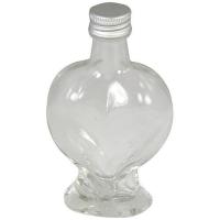 MIGNONNETTE "COEUR" 4CL VERRE CAPS A VIS ARGENTE
