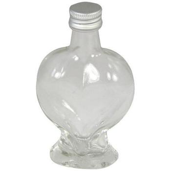 MIGNONNETTE "COEUR" 4CL VERRE CAPS A VIS ARGENTE