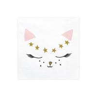 SERVIETTES DE TABLE CHATON 33X33CM  X20