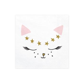 SERVIETTES DE TABLE CHATON 33X33CM  X20