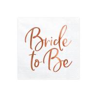 SERVIETTES BRIDE TO BE ROSE GOLD 33X33CM  X20