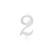 BOUGIE CHIFFRE 2 CALLIGRAPHIE PAILLETTE ARGENT 10,5CM