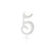 BOUGIE CHIFFRE 5 CALLIGRAPHIE PAILLETTE ARGENT 10,5CM