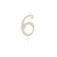 BOUGIE CHIFFRE 6 CALLIGRAPHIE PAILLETTE OR 10,5CM