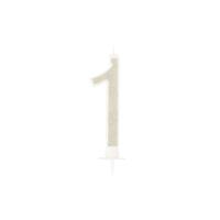 BOUGIE CHIFFRE 1 CALLIGRAPHIE PAILLETTE OR 10,5CM