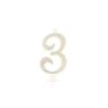 BOUGIE CHIFFRE 3 CALLIGRAPHIE PAILLETTE OR 10,5CM