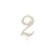 BOUGIE CHIFFRE 2 CALLIGRAPHIE PAILLETTE OR 10,5CM