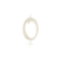 BOUGIE CHIFFRE 0 CALLIGRAPHIE PAILLETTE OR 10,5CM