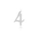 BOUGIE CHIFFRE 4 CALLIGRAPHIE PAILLETTE ARGENT 10,5CM