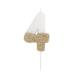 BOUGIE CHIFFRE 4 BLANCHE PAILLETTES OR 7CM SUR PIC