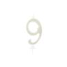 BOUGIE CHIFFRE 9 CALLIGRAPHIE PAILLETTE OR 10,5CM