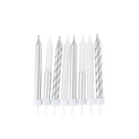 BOUGIES FANTAISIES ARGENT ET PAILLETTES 7,5cm X8