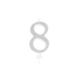 BOUGIE CHIFFRE 8 CALLIGRAPHIE PAILLETTE ARGENT 10,5CM