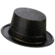 CHAPEAU HAUT DE FORME NOIR PAILLETTE