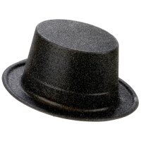 CHAPEAU HAUT DE FORME NOIR PAILLETTE