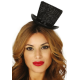 MINI CHAPEAU HAUT DE FORME NOIR BRILLANT