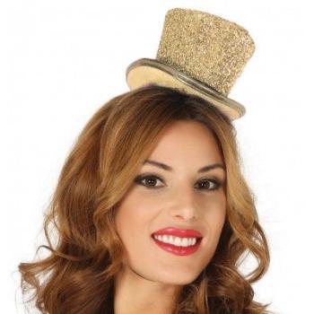 MINI CHAPEAU HAUT DE FORME DORE BRILLANT