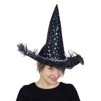 CHAPEAU SORCIERE ETOILES IRISEES LUXE ENFANT