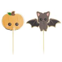 PICS A COCKTAIL SWEETY HALLOWEEN PUMPKIN ET BAT X10