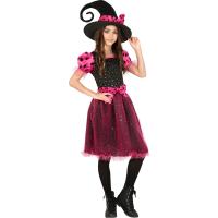 COSTUME SORCIERE ROSE T.5-6 ANS