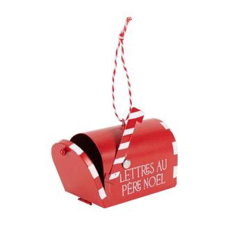 BOITE AUX LETTRES DU PERE NOEL METAL ROUGE 8X5X5CM
