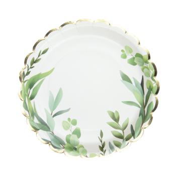 ASSIETTES EUCALYPTUS 23CM X8
