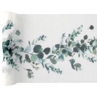 CHEMIN DE TABLE BUCOLIQUE VERT 26CMX3M