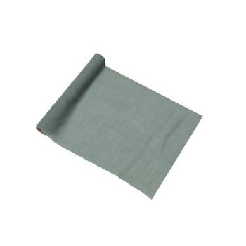 CHEMIN DE TABLE MOUSSELINE VERT DE GRIS 28CMX5M