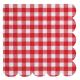 serviette campagne vichy rouge 32x32cm x20
