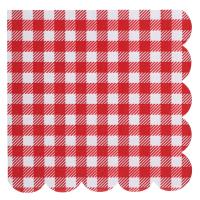 serviette campagne vichy rouge 32x32cm x20