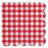 serviette campagne vichy rouge 32x32cm x20